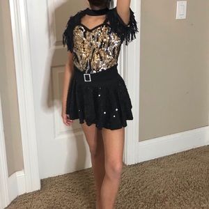 3 piece black with gold girls LC costume